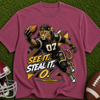 Football Panther Tee — "See It. Steal It." Graphic T-Shirt