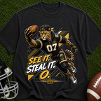 Football Panther Tee — "See It. Steal It." Graphic T-Shirt