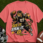 Football Panther Tee — "See It. Steal It." Graphic T-Shirt