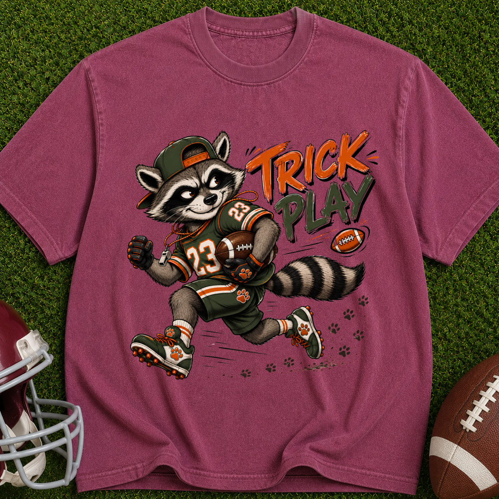 Trick Play Raccoon Football Tee