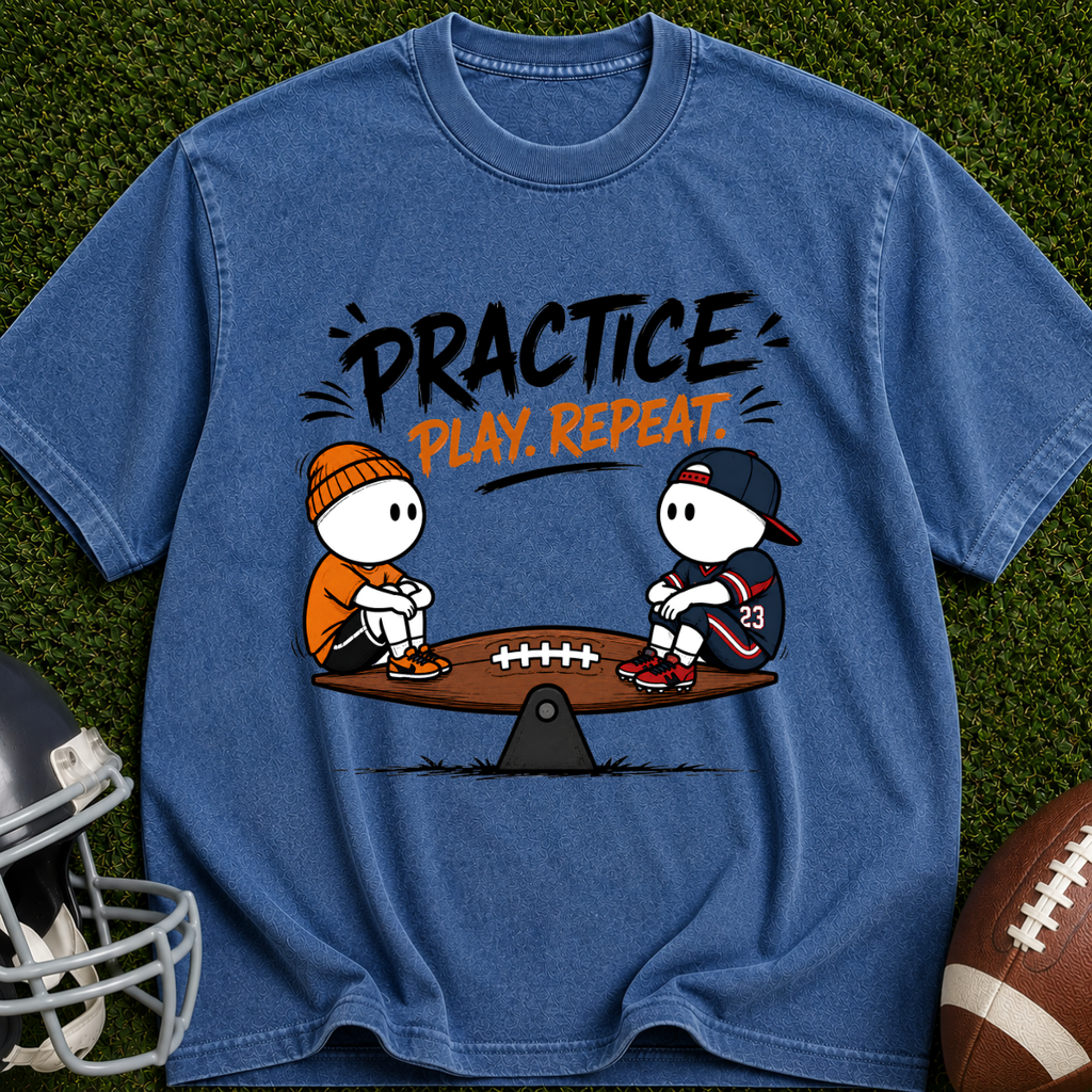 Practice Play Repeat Football T-Shirt