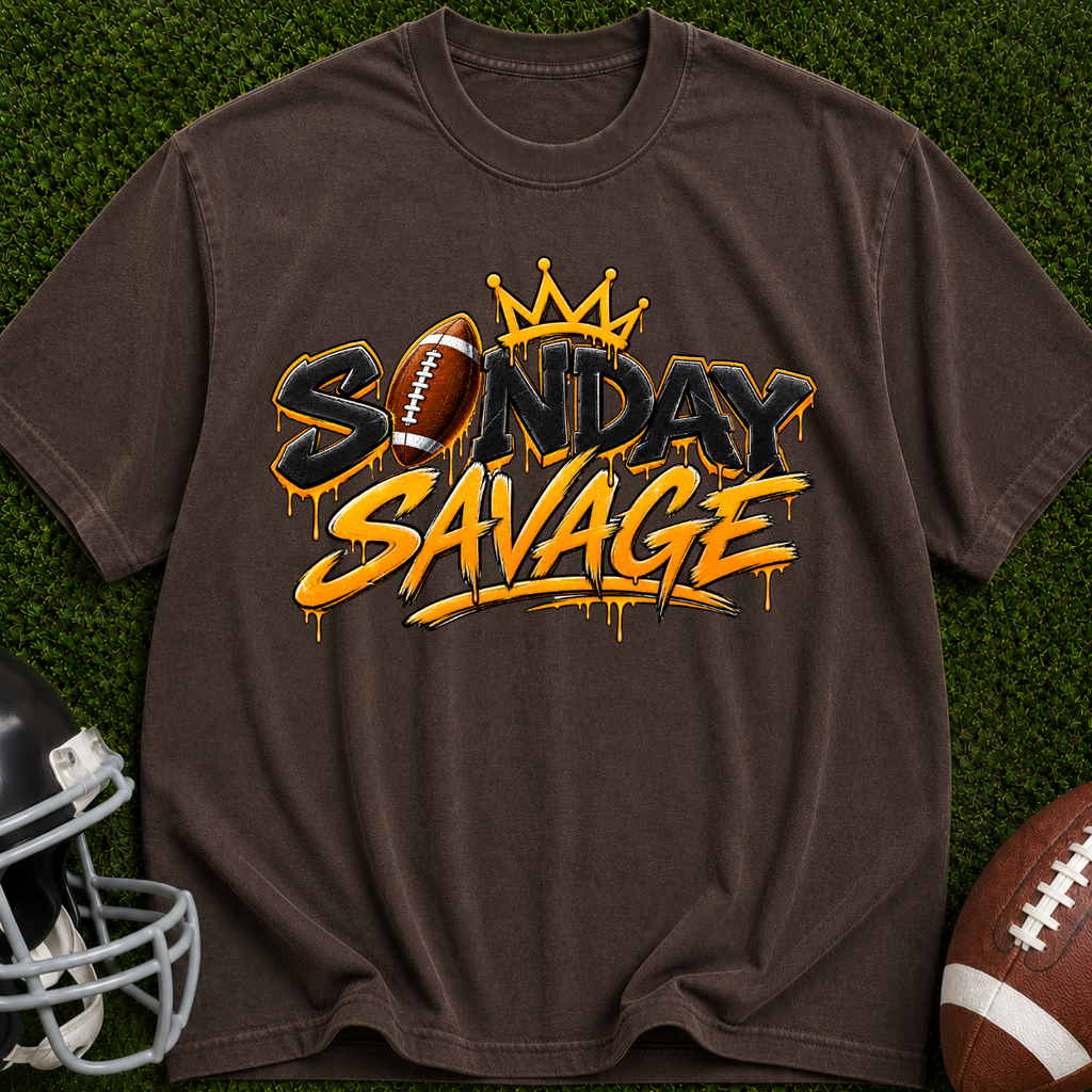 Sunday Savage Football T-Shirt — Graphic Game Day Tee