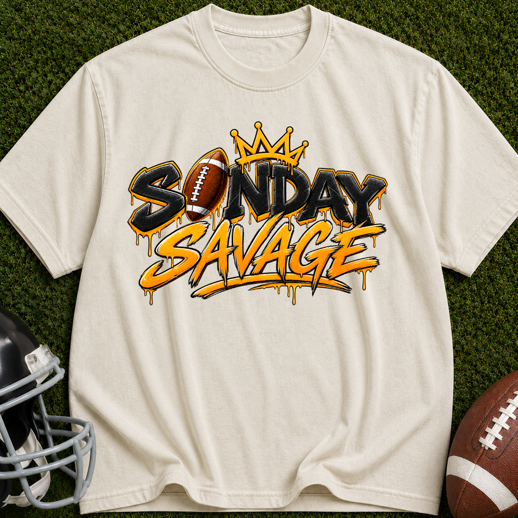 Sunday Savage Football T-Shirt — Graphic Game Day Tee