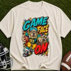 Game Face On Football T-Shirt — Retro Helmet Player Graphic