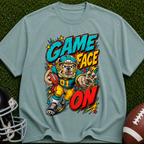 Game Face On Football T-Shirt — Retro Helmet Player Graphic