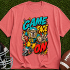 Game Face On Football T-Shirt — Retro Helmet Player Graphic