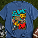 Game Face On Football T-Shirt — Retro Helmet Player Graphic