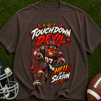 Touchdown Devil Football T-Shirt — Hellish Season Game Day Tee