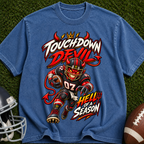 Touchdown Devil Football T-Shirt — Hellish Season Game Day Tee