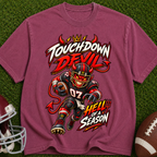 Touchdown Devil Football T-Shirt — Hellish Season Game Day Tee